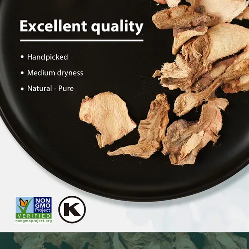 Vista 6 de Soeos Rodajas de Galangal 6 Onzas, Verificado Sin OMG, Kosher, Gran Galangal - Alpinia Galanga, Perfecto para Sopas Tom Yum y Tom Kha, Producto