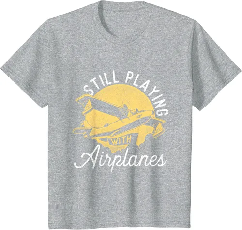 Vista 49 de Still Playing With Airplanes - Camiseta de control remoto RC Avión Piloto, Negro