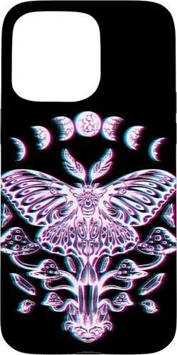 Vista 30 de Funda Glitch para iPhone 15 Glitch Lunar Moth Fases Cristales Setas
