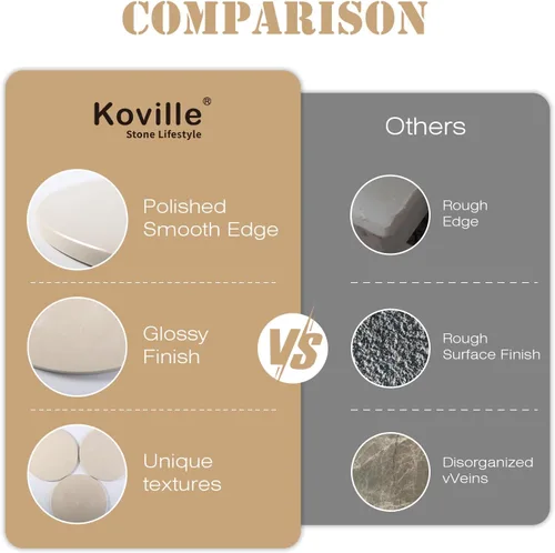 Vista 5 de Koville Tabla de cortar redonda de mármol de 11 pulgadas para encimera de cocina, tabla de mármol natural para pastelería, tabla de queso, tabla