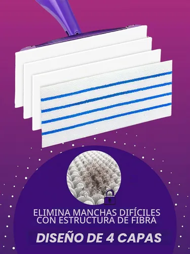 Vista 2 de 50 almohadillas de recambio para trapeador para mopa de chorro húmedo, almohadilla de trapeador semidesechable multisuperficie compatible