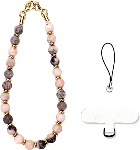Vista 12 de VICHUNHO Correa de muñeca con cuentas de mármol para teléfono, cordón para celular con pestaña de sujeción, pulsera de muñeca manos libres