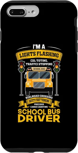 Vista 9 de iPhone 15 Funny Lights Flashing Safety First School Bus Driver Case