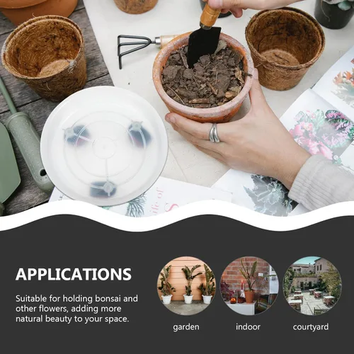 Vista 5 de 2pcs Plastic Flowerpot Holder with Wheel, Mobile Plant Stand for Home Smooth Polished Surface, Floor Protection, Balcony Gardening, Ceramic Pots and