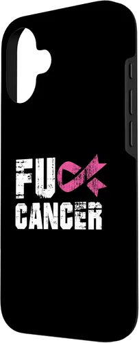 Vista 2 de iPhone 16 Fuck Cancer Survivor Gift Distressed Pink Ribbon Awareness Case