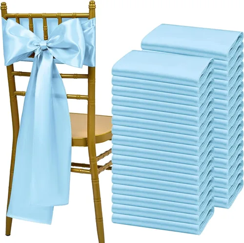 Vista 9 de Showgeous 60 cintas de satén color burdeos para decoración de sillas de recepción de boda, lazos para sillas de 7 x 78 pulgadas para banquetes