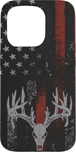 Vista 14 de Funda para iPhone 16 con la bandera americana de cola blanca ciervo Buck Hunting USA FLAG Hunter