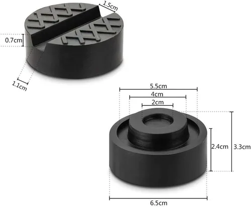 Vista 5 de Jack Pads - Adaptador de goma universal para el suelo de la carretilla de goma para el lado de soldadura por pellizcos (paquete de 2)