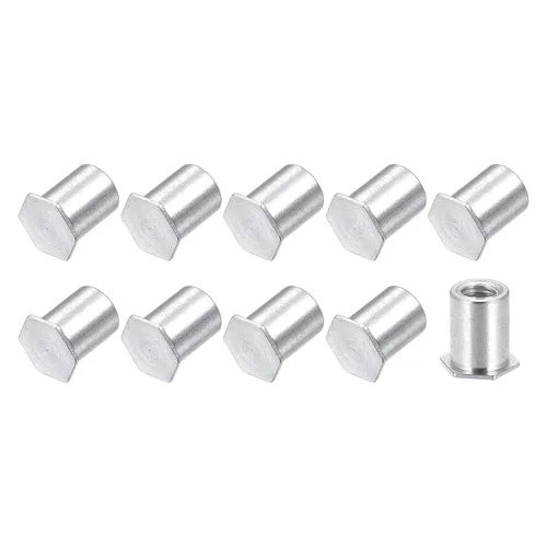 Vista 6 de METALLIXITY Tuercas autoadhesivas (M3), 100 unidades, cabeza hexagonal de acero al carbono, tuercas de inserción roscadas, para sujetadores