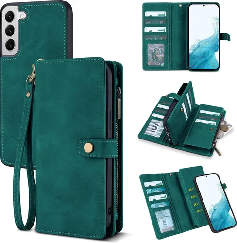 Vista 12 de TwoHead - Funda tipo cartera para Samsung Galaxy S22, 11 tarjeteros, color negro Sueño Negro