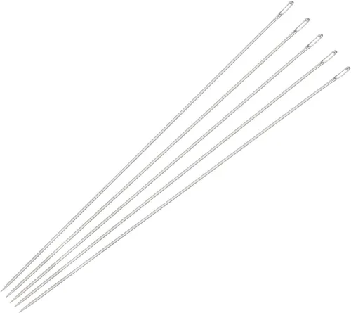 Vista 7 de uxcell Agujas de cuentas finas y largas rectas hilos de bordado de acero inoxidable de 2.17 pulgadas 50