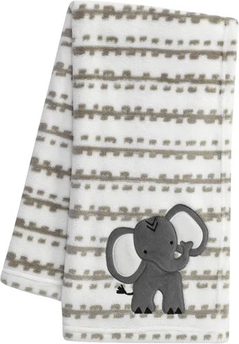 Vista 8 de Lambs & Ivy Manta de bebé de la jungla gris/blanco de falso shearling con diseño de perezoso para bebé