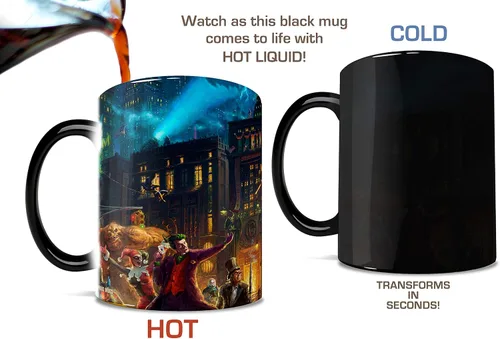 Vista 3 de Morphing Mugs DC Comics – Batman – Dark Knight Saves Gotham City – Taza sensible al calor – Taza de café de cerámica que cambia de color – por Trend