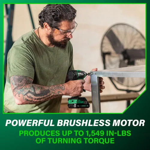 Vista 7 de Metabo HPT Kit combinado de taladro conductor inalámbrico sin escobillas multivoltios de 18 V y destornillador de impacto, kit de herramientas