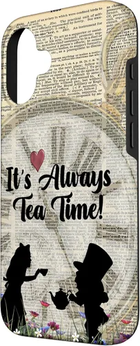 Vista 2 de iPhone 16 It's Always Tea Time! Funda Alicia y el Sombrerero Loco