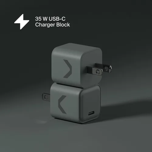 Vista 4 de CLEMM Core 35W Adaptador de corriente de carga rápida para iPhone 17/16/15/14/13/12/11/X, Galaxy S24 Ultra/S23 y más - GaN, PD 3.0, PPS, USB-C × 1