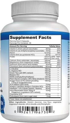 Vista 3 de NutraPro Corazón saludable: suplementos para la salud del corazón. Limpieza y protección de las arterias. Apoya el colesterol y el triglicérido