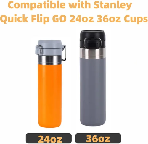 Vista 2 de Tapa de repuesto para Stanley Quick Flip GO, tapa de vaso compatible con botella de agua Stanley Cup de 24 onzas y 36 onzas, tapa de botella de agua