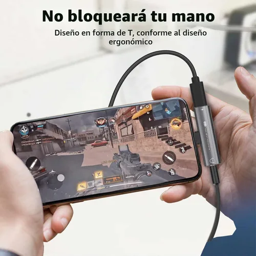 Vista 8 de Adaptador de auriculares USB C, adaptador 2 en 1 de USB C a conector de auriculares de 3,5 mm HiFi DAC con adaptador dongle de carga rápida de 27W