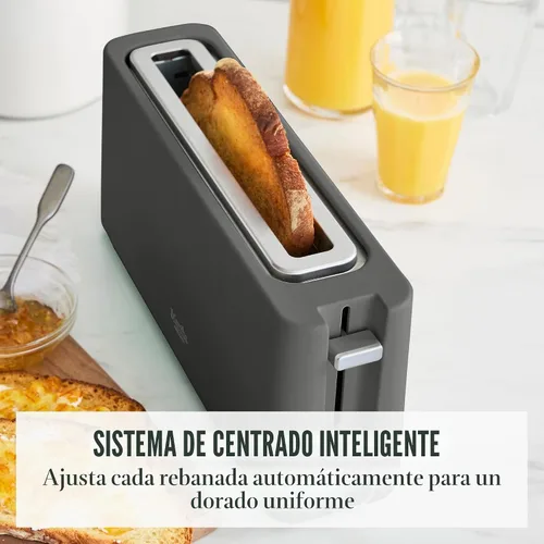 Vista 9 de Martha Stewart Tostadora de ranura larga de 2 rebanadas, extra ancha, gris Caviar Gris