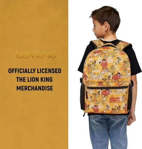 Vista 7 de Disney The Lion King - Mochila para niños, Hakuna Matata Adventure, Simba, Mufasa, cicatriz, timón y Pumbaa, mochila para niños, niñas, niños