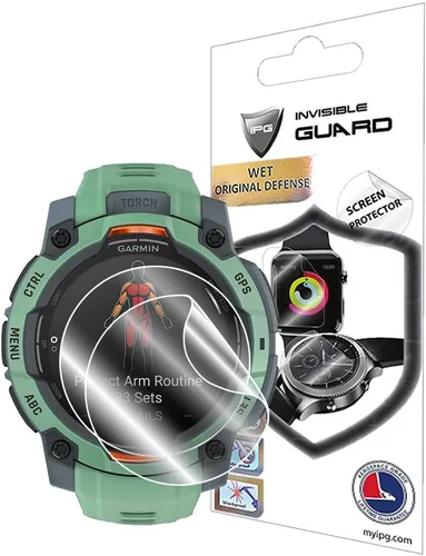 Vista 14 de IPG AMOLED Smartwatch Protector de pantalla de hidrogel para Garmin Instinct Crossover (2 unidades) Invisible HD Clear Film Anti-Scratch Protector