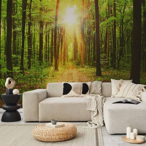 Vista 82 de artgeist Mural de pared premium Bosque púrpura, 79 x 55 pulgadas, papel tapiz no tejido, decoración de pared de vellón, impresión fotográfica