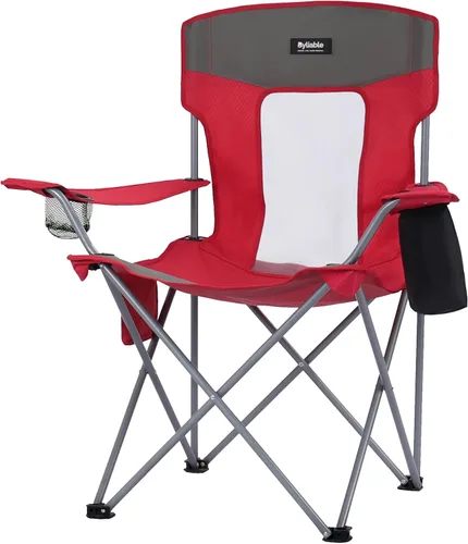 Vista 10 de Silla plegable de camping al aire libre, portátil, liviana, sillas plegables para campamento para adultos al aire libre con portavasos, bolsa