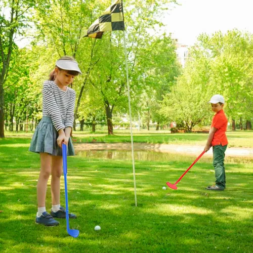 Vista 4 de Palos de golf de plástico para niños pequeños, juego de palos de golf de plástico para niños de 3 a 5 años, palos de golf para exteriores e