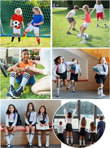 Vista 5 de Century Star Calcetines de fútbol para niños y niñas, calcetines altos hasta la rodilla, calcetines de béisbol para niños, calcetines de béisbol