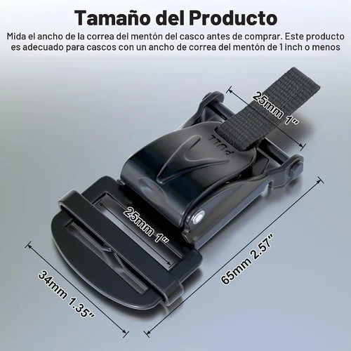 Vista 2 de Kit de hebilla de liberación rápida para casco universal acero Negro