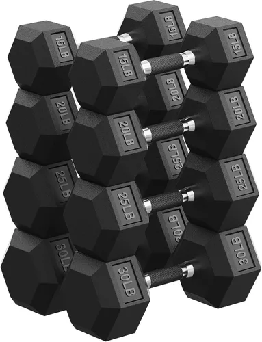 Vista 21 de Dumbbell Set 45-550lb, Rubber Encased, Strength Training Home Gym PAPABABE Complete & Durable Cast Iron Core Odorless PVC Antiroll Hex