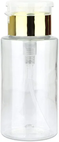 Vista 16 de Dispensador de bomba de empuje transparente de 7 onzas, botella recargable vacía con tapa abatible, para esmalte de uñas, viajes, embalaje