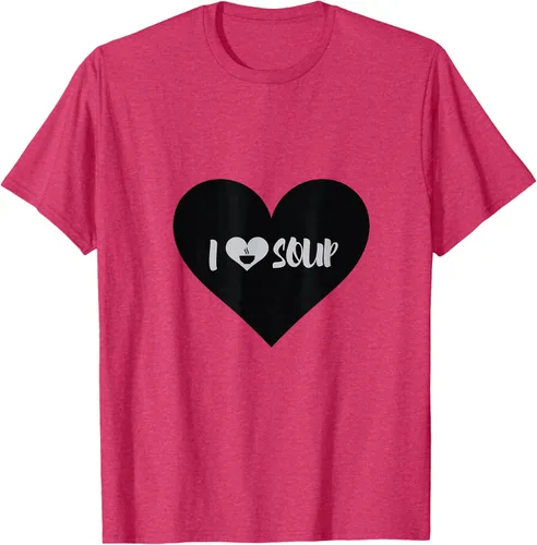 Vista 21 de I Love Soup - Camiseta de regalo con forma de corazón, Blanco, S Asfalto