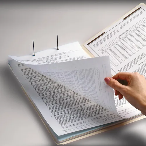 Vista 6 de Smead Shelf-Master - Carpeta de archivos de cierre con pestaña final pesada, pestaña de corte recto reforzada Shelf-Master, 2 sujetadores