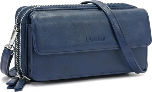Vista 21 de Lanyani Cartera Cruzada RFID con Correa de Muñeca y Bolsillo para Teléfono para Mujeres de Cuero Vegano
