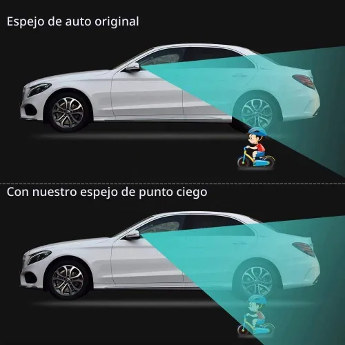 Vista 6 de 2 piezas de espejos para punto ciego, 2 pulgadas, redondos, de vidrio HD, espejos convexos de 360° de ángulo amplio para visión lateral y trasera