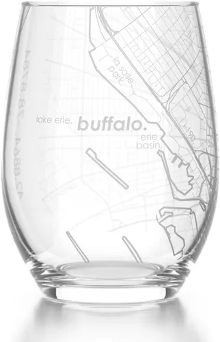 Vista 22 de Well Told Copa de vino sin tallo grabada con mapa de Atlanta, Georgia (15 oz, transparente) - Mapa de ciudad grabado, vaso personalizado, regalos