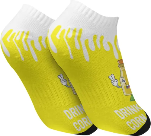 Vista 2 de devor Athletic Socks Women Low Cut for Womens Socks No Show Ankle Socks Cute Drink Your Corn Syrup Sock
