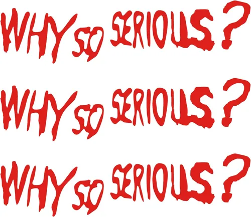 Vista 8 de TOMALL 3 piezas de calcomanías de vinilo "Why So Serious" para auto, divertidos decoraciones de temática de Halloween, impermeables, autoadhesivas