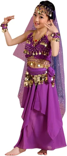 Vista 5 de Astage Disfraz de princesa para niñas, ropa de Halloween, vestido de carnaval, danza, todos los conjuntos