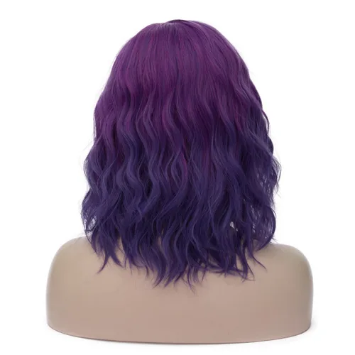 Vista 2 de Mildiso M004PR - Peluca de Mardi Gras para mujer, peluca corta de cabello ondulado y rizado con gorra de peluca