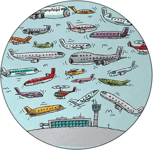 Vista 10 de Mantel redondo pequeño, mantel de poliéster lavable para decoración de avión, para la Segunda Guerra Mundial, bombardero pesado, apto para mesas