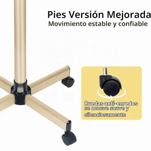 Vista 3 de Bandeja de salón, oro champán, altura ajustable, fácil de instalar