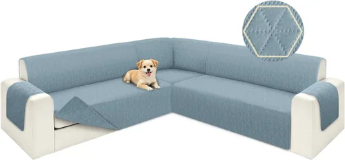 Vista 13 de ALIECOM Fundas para sofá seccional de esquina en forma de L Fundas para sofá reversibles lavables para sofá seccional Funda para sofá deslizable