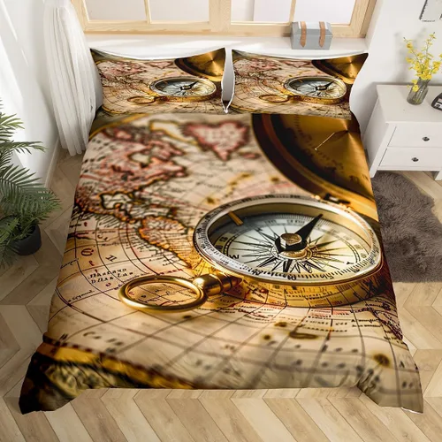 Vista 23 de Feelyou - Funda de edredón con estampado de auriculares, juego de ropa de cama con temática musical, patrón geométrico musical, funda de edredón