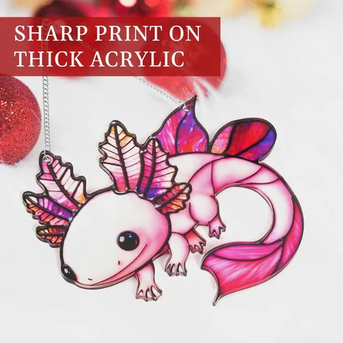 Vista 4 de Axolotl - Adorno de Navidad, adornos de playa para árbol, regalo de tortuga marina para mujeres, regalos de playa para mujeres, ideas de relleno