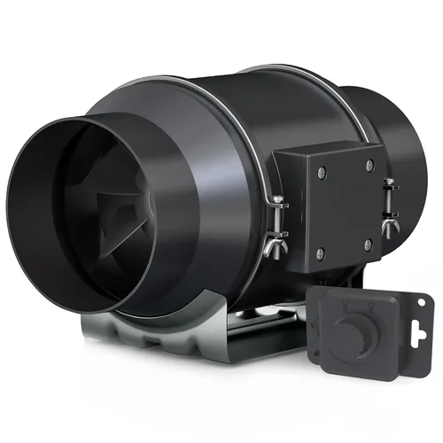 Vista 10 de Toolazy Ventilador de conducto en línea de 4 pulgadas, 214 CFM, ventilador de escape con controlador de velocidad variable del 0 al 100%, motor EC