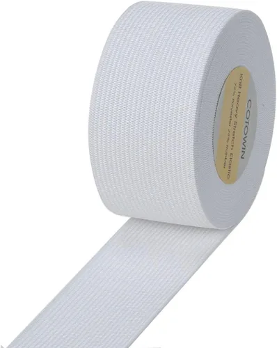 Vista 4 de COTOWIN Banda elástica de punto negro de 1.5 pulgadas de ancho, alta elasticidad, 5 yardas