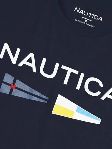 Vista 2 de Nautica Camiseta con logotipo de bandera de señal para hombre